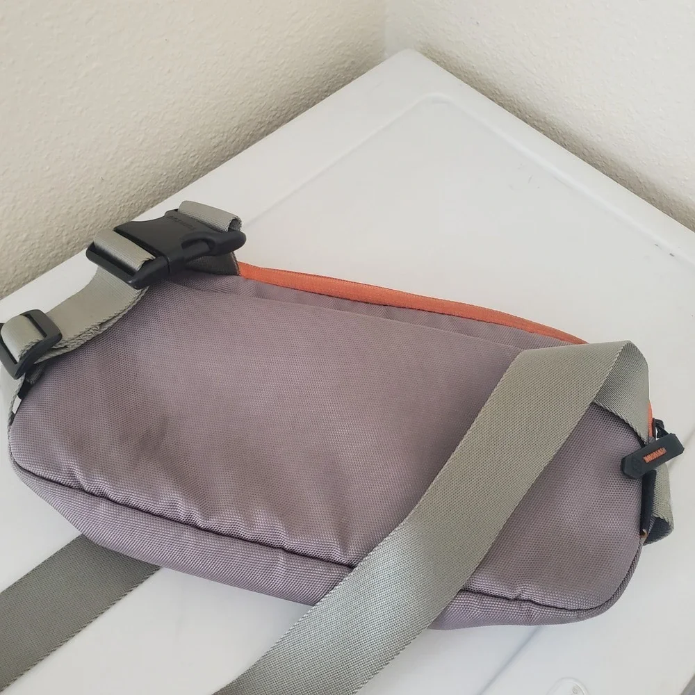 Tomtoc Cordura Sling Bag Grey Orange Accents EDC Crossbody Travel Pack Mens